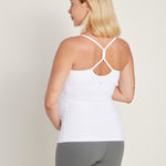 Women's Y Back Maternity Tank - Ruched Sides Black