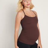 Women's Y Back Maternity Tank - Ruched Sides Blue Ashes