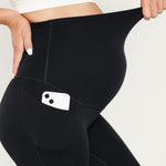 Women's Maternity Leggings with Pockets 25" Black
