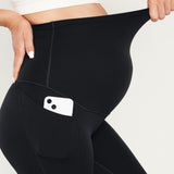 Women's Maternity Leggings with Pockets 25" Black
