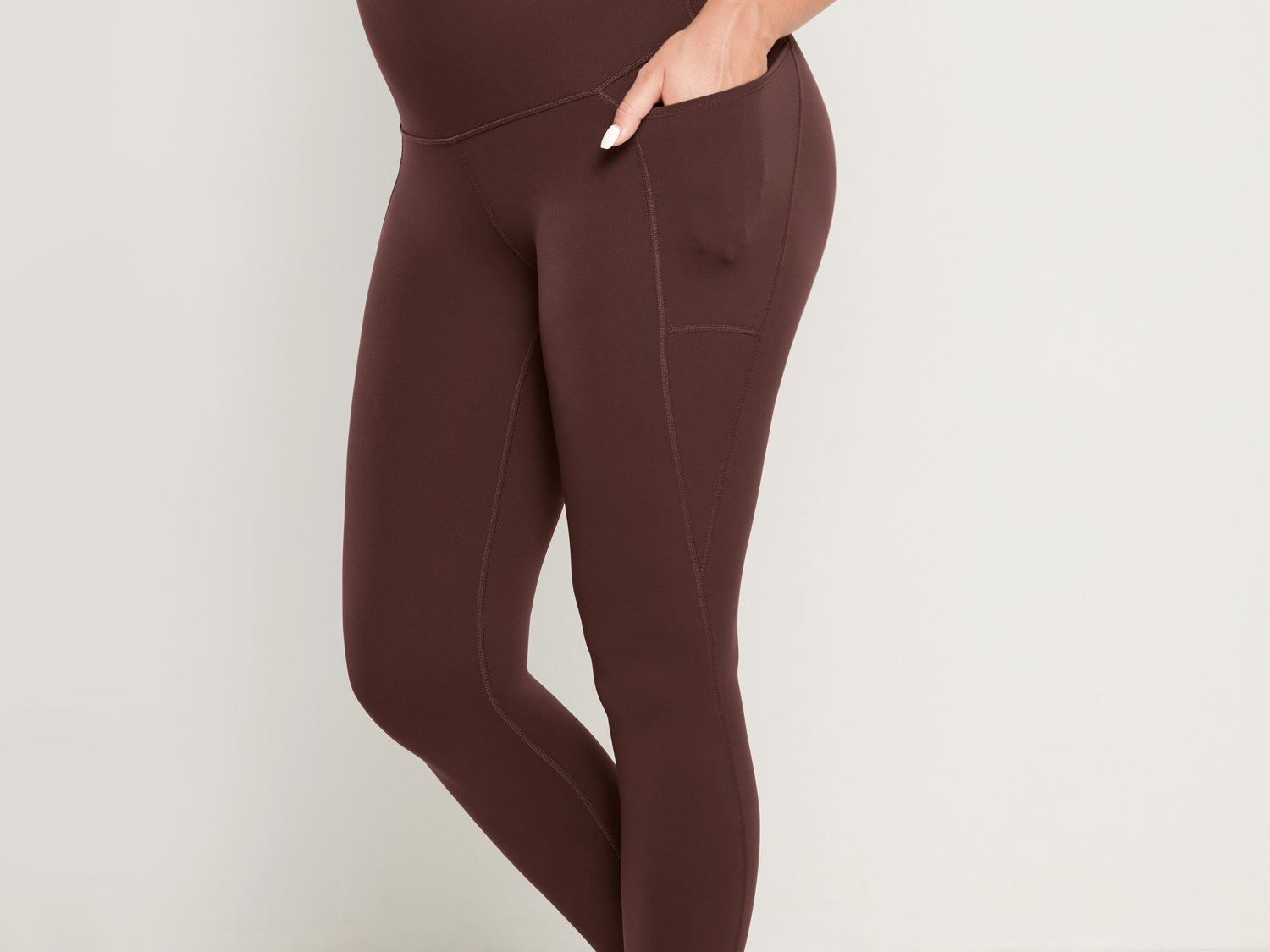 Women's Maternity Leggings with Pockets 25" Grey Sage