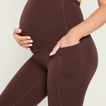 Women's Maternity Leggings with Pockets 25" Grey Sage