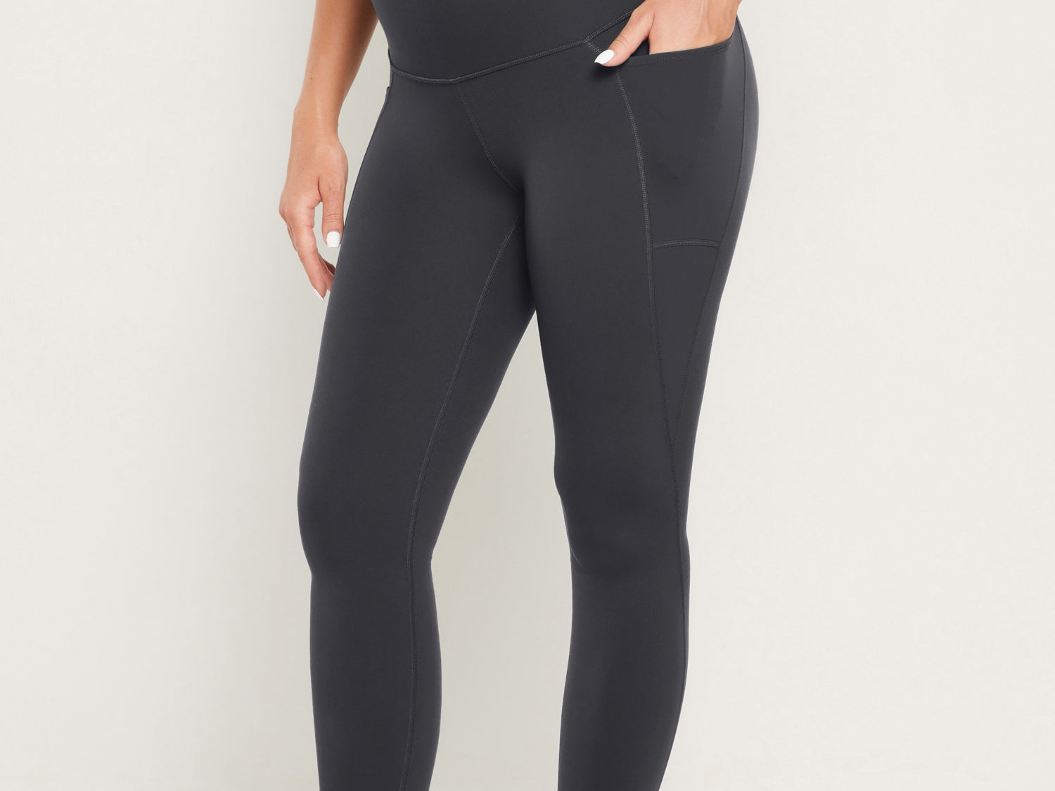 Women's Maternity Leggings with Pockets 25" Grey Sage