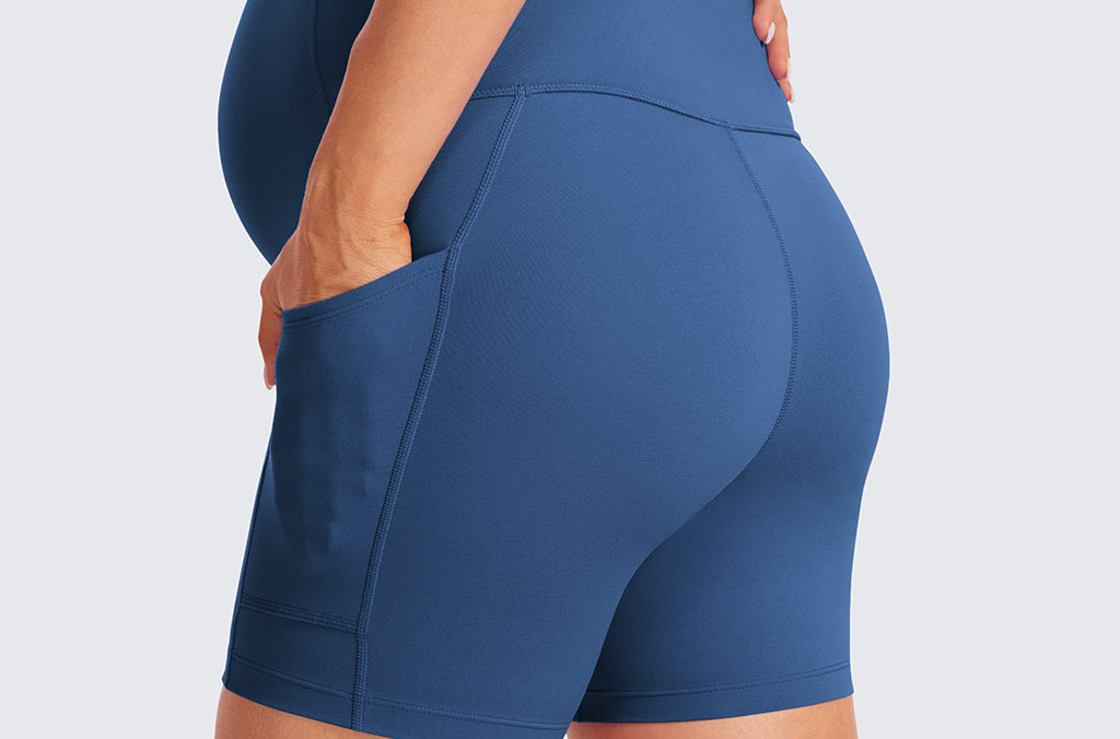 Women's Maternity Shorts with Pockets 5" Pitch Blue