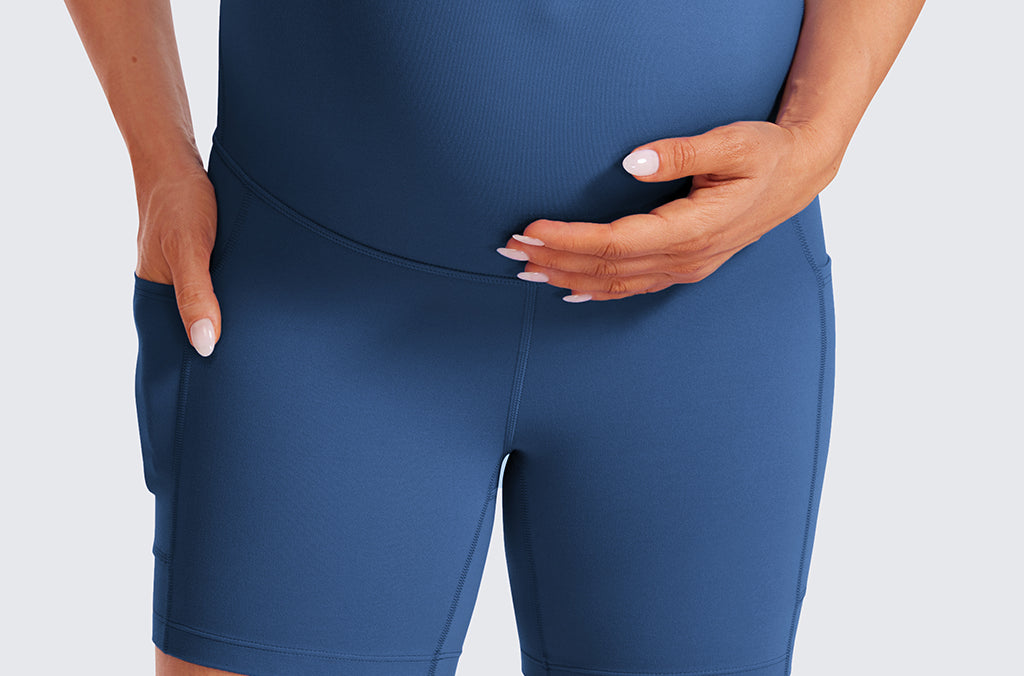 Women's Maternity Shorts with Pockets 5" Pitch Blue
