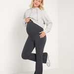 Women's Maternity Flare Leggings with Pockets 31" Black