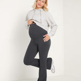 Women's Maternity Flare Leggings with Pockets 31" Black