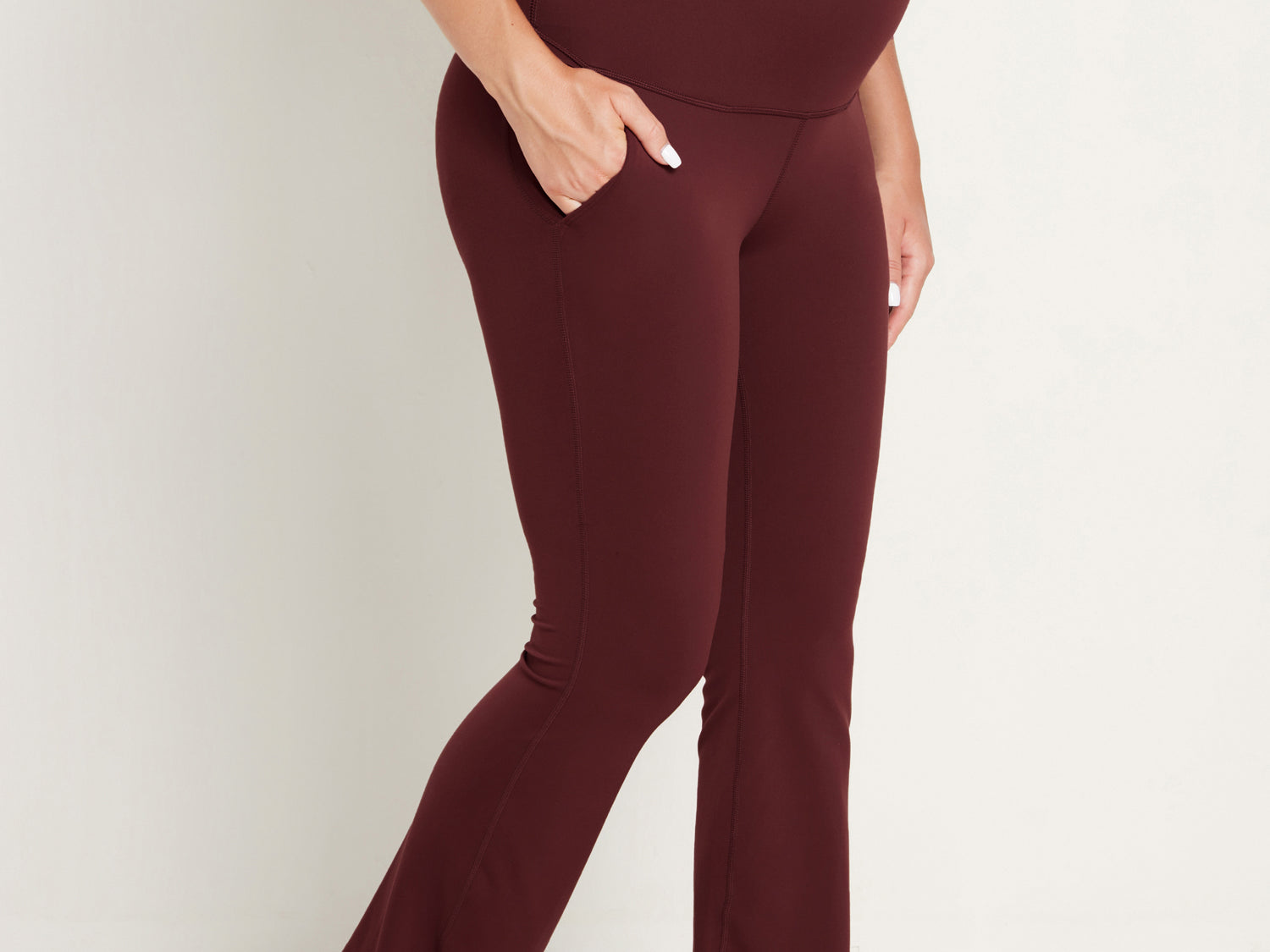 Women's Maternity Flare Leggings with Pockets 31" Mysterious Grey