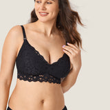 Women's Supportive Lace Nursing Bralette Black