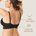 Women's Supportive Lace Nursing Bralette Black