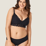 Women's Supportive Lace Nursing Bralette Black