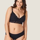 Women's Supportive Lace Nursing Bralette Black