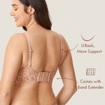 Women's Supportive Lace Nursing Bralette Cream Coffee